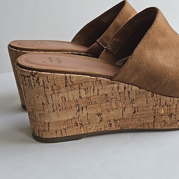 Brown Cork Wedge Heel Sandals by a new day 8.5 - Picture 2 of 4